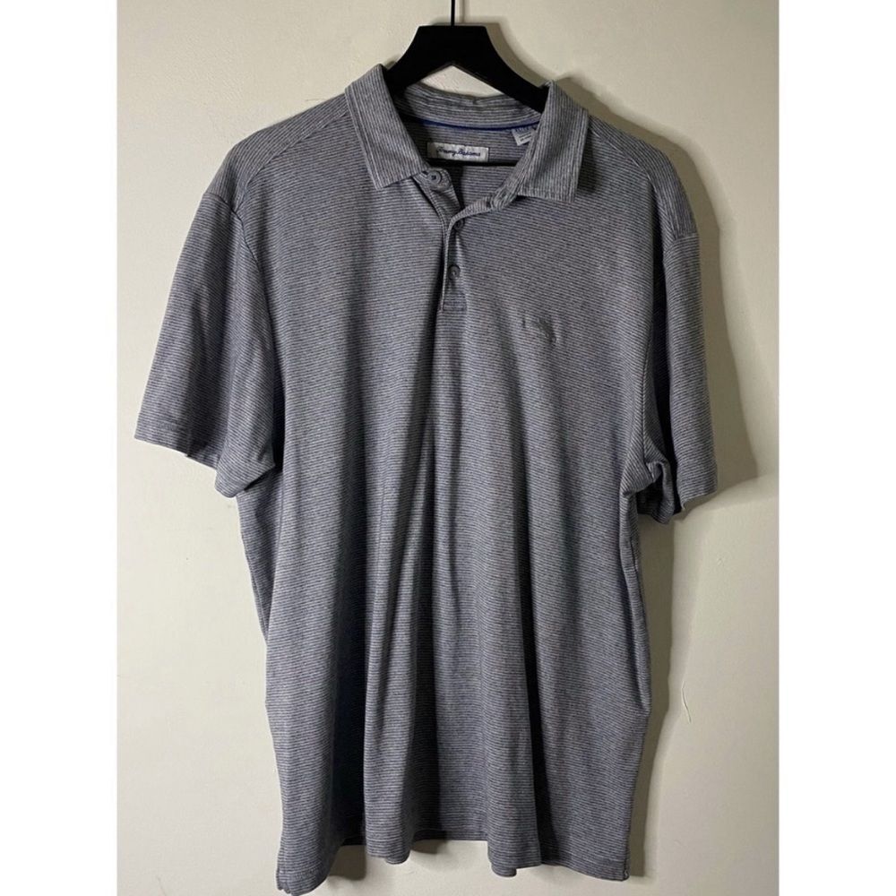 Tommy Bahama Micro Stripe Short Sleeve Polo Shirt Size XL